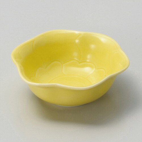 ☆ 小付 ☆ 黄 花型小付 [ φ9.6 x 3.3cm ] | 和食器 鉢 小鉢 ボウル 料亭 ホテル 食器 業務用 飲食店 カフェ うつわ 器 おしゃれ かわいい ギフト プレゼント 内祝い 誕生日 贈り物 贈答品 おすすめ