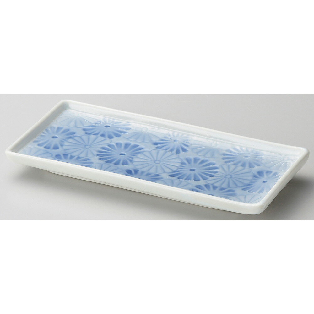 ☆ 突出皿 ☆ 菊紋 中鮎皿 [ 22.6 x 10.8 x 2.8cm ] | 和皿 焼き物 焼物 串皿 食器 業務用 飲食店 カフェ..