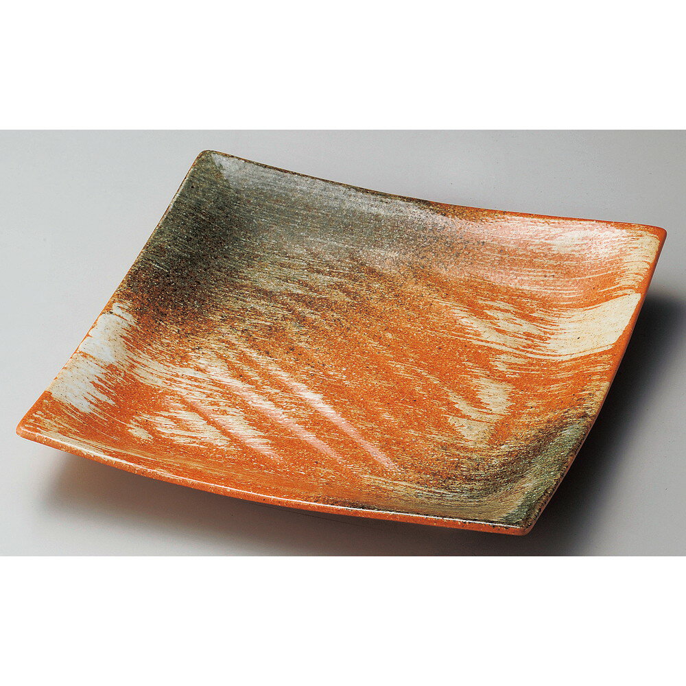 ☆ 角大皿 ☆ 刷毛目おりべ尺二角皿 [ 28.5 x 28.5 x 4cm ] 【 料亭 旅館 和食器 飲食店 業務用 】