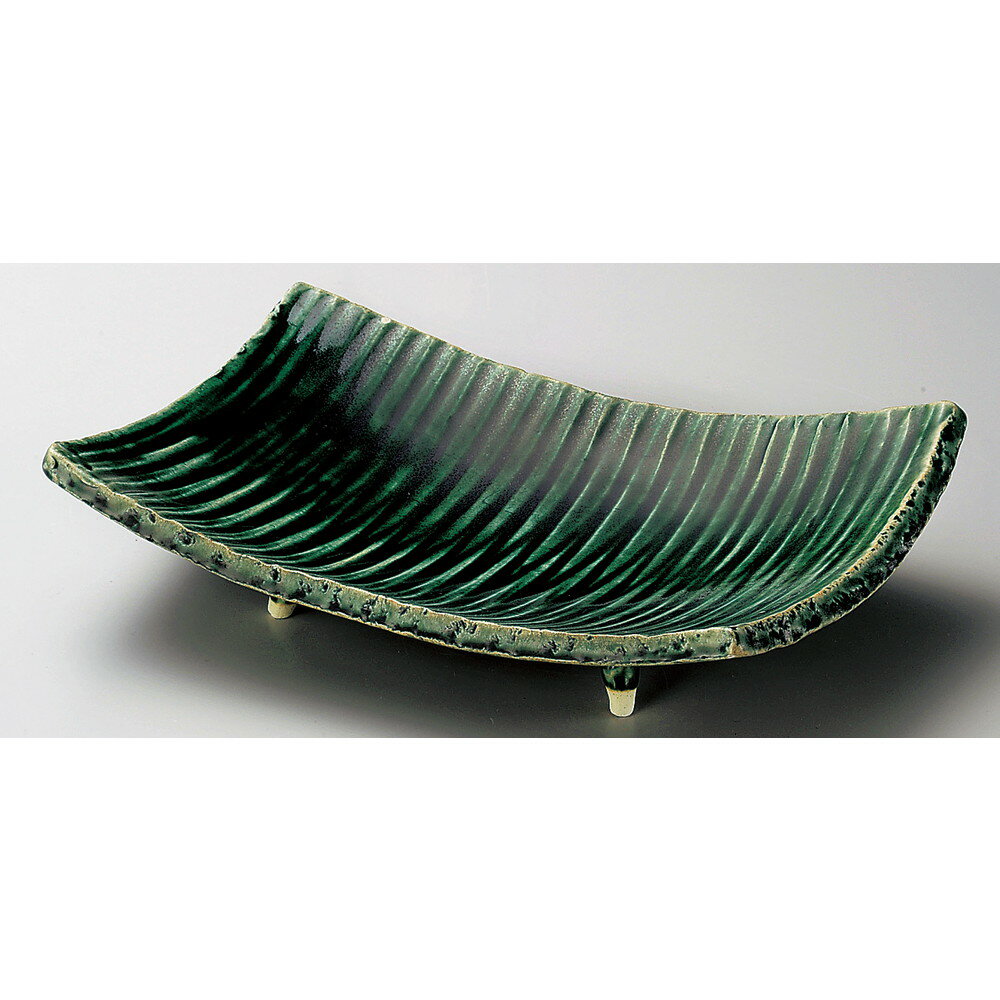 Other - ☆ 角中皿 ☆ 織部ソギ長角盛鉢 [ 28 x 18 x 6.7cm ] | 角鉢 ボウル ボール 鉢 スクエア 食器 業務用 飲食店 カフェ うつわ 器 おしゃれ かわいい お洒落 可愛い ギフト プレゼント 引き出物 内祝い 結婚祝い 誕生日 贈り物 贈答品 人気 おすすめ