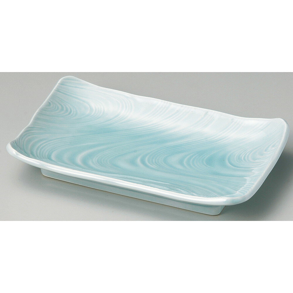 ☆ 長角皿 ☆ 青磁流水長角9.0皿 [ 27 x 16.5 x 4.5cm ] | 和皿 焼き物 焼物 串皿 食器 業務用 飲食店 カフェ うつわ 器 おしゃれ かわいい お洒落 可愛い ギフト プレゼント 引き出物 内祝い 結婚祝い 誕生日 贈り物 贈答品 人気 おすすめ