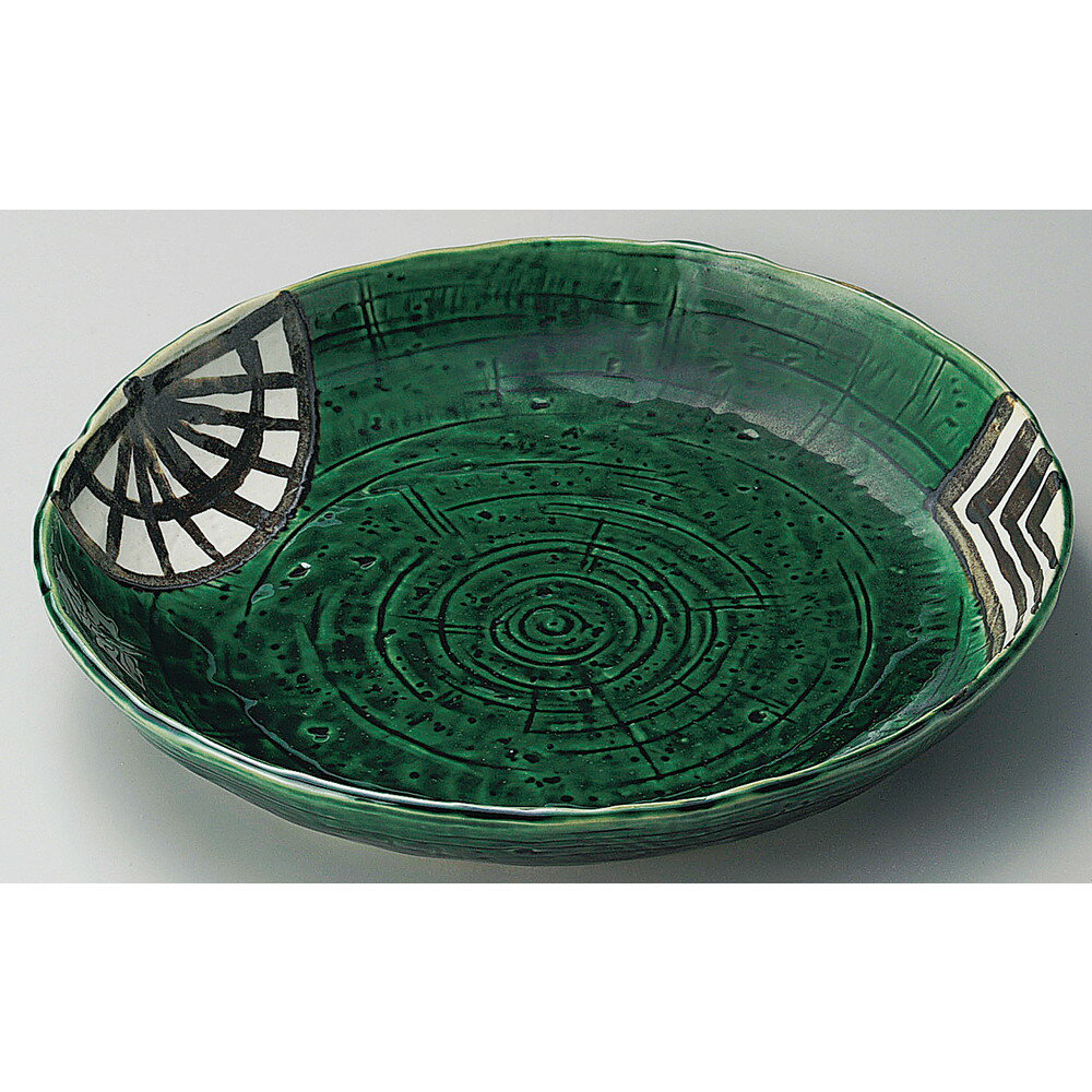 Large Bowl - ☆ 丸大皿 ☆ 織部浪漫丸大盛鉢 [ φ30.5 x 4.7cm ] | 鉢 パスタ皿 盛り鉢 ボウル 大きい おすすめ 食器 業務用 飲食店 カフェ うつわ 器 ギフト プレゼント 内祝い 結婚祝い 誕生日 贈り物 贈答品 おしゃれ かわいい