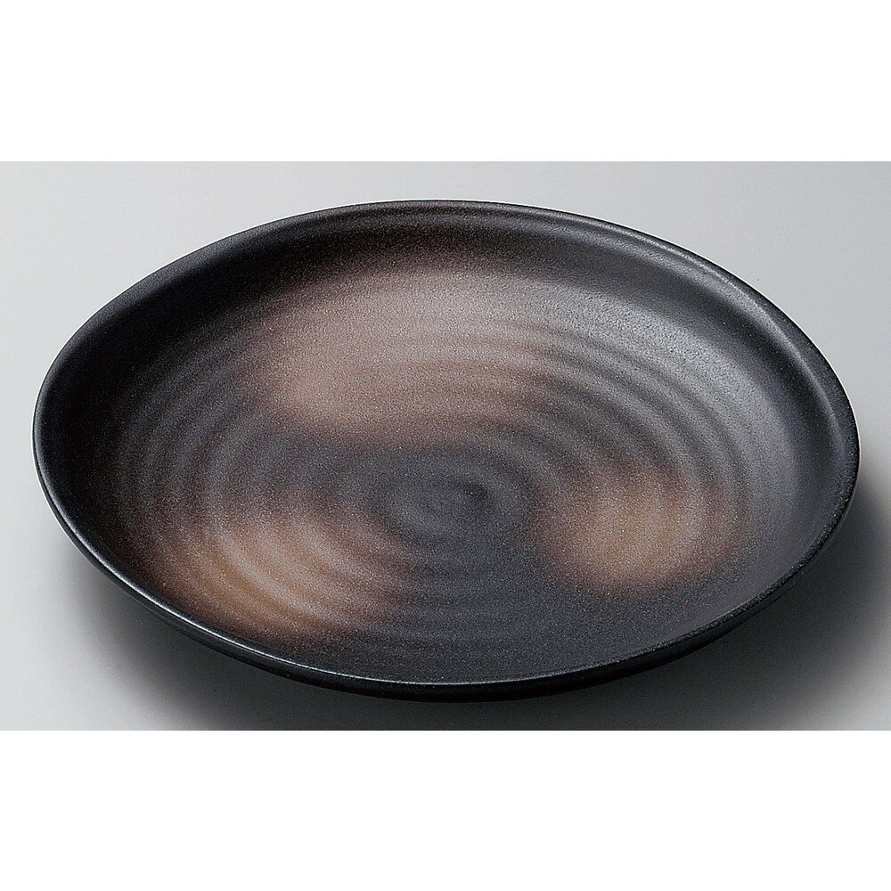 ☆ 丸中皿 ☆ 黒備前風7.0寸皿 [ φ23 x 3.2cm ] | 中皿 デザート皿 取り皿 人気 おすすめ 食器 業務用 飲食店 カフェ うつわ ホテル 家庭用 器 SNS 内祝い ギフト プレゼント パーティ 引き出物 誕生日 記念日 贈り物 贈答品 SNS
