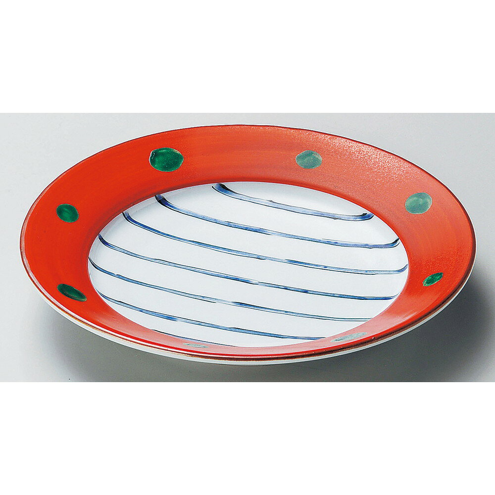 [商品名]　朱巻十草6.0リム皿[素材]　磁器[寸法]　φ18.5 x 3.1cmお店からご自宅まで、季節を問わず、様々なシーンでご利用いただける商品です。[ φ18.5 x 3.1cm ] 磁器 日本製 一部の商品はメーカーよりお取り寄せとなりますので、納期が前後することがございます。あらかじめご了承ください。商品によっては手造りのため、写真と色・かたちが若干異なることがございます。われものですので丁重に梱包させていただいておりますが、ご質問などございましたらお気軽にお問い合わせください。ご注文に関する注意事項は 【こちら】ご購入前にご確認ください。