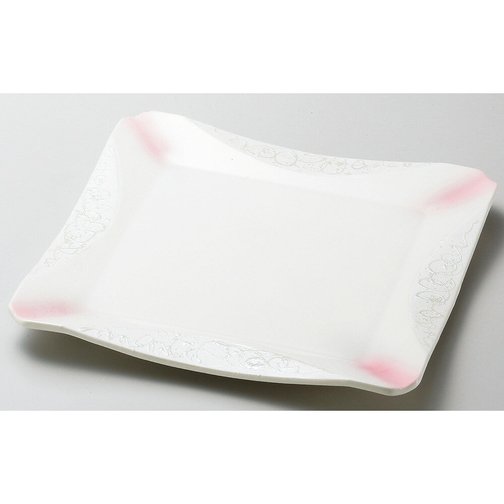 China - ☆ 角大皿 ☆ ラスターピンク正角大皿 [ 25 x 25 x 2cm ] 【 料亭 旅館 和食器 飲食店 業務用 】