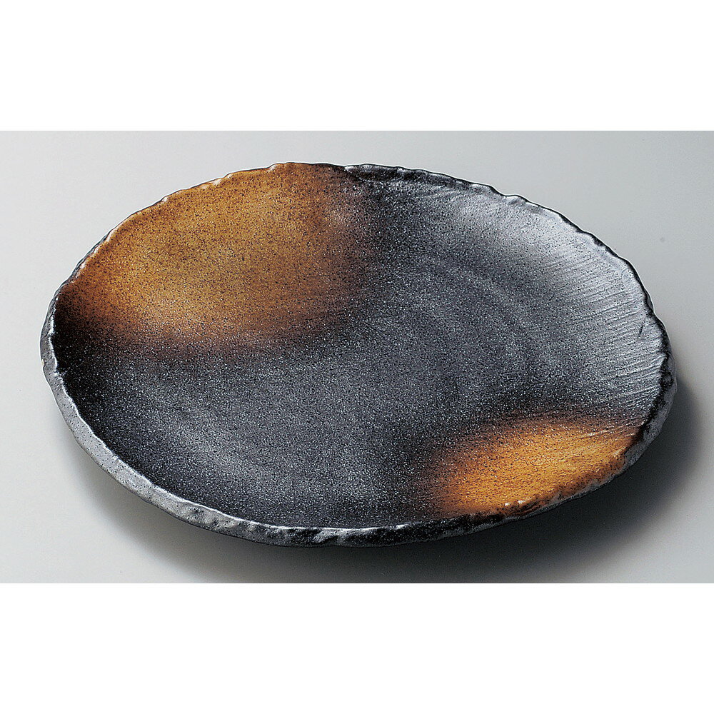 ☆ 丸中皿 ☆ 黒備前風金茶吹8.0丸皿 [ φ25 x 2.5cm ] | 中皿 デザート皿 取り皿 人気 おすすめ 食器 業..