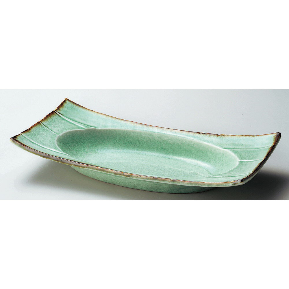 ☆ 変形大皿 ☆ 翠玉10.0長角四方楕円鉢 [ 30.7 x 15.5 x 5.5cm ] | 盛り鉢 盛鉢 万能 取り鉢 おすすめ 食器 業務用 飲食店 カフェ うつわ 器 おしゃれ かわいい お洒落 可愛い おしゃれ かわいい お洒落 可愛い