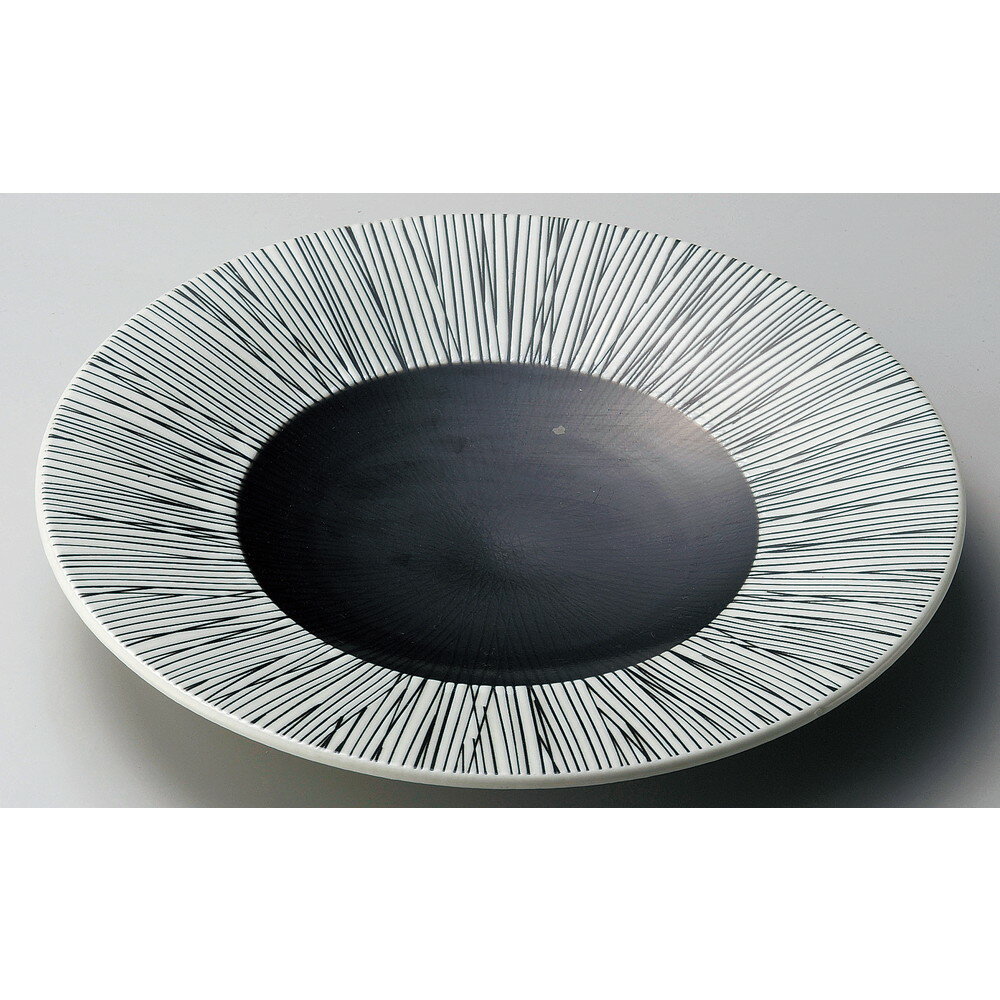 ☆ 丸大皿 ☆ クシ墨輪二重8.0皿 [ φ24.9 x 3.5cm ] | 大きい お皿 大皿 盛り皿 盛皿 人気 おすすめ パスタ皿 パーティー 食器 業務用 飲食店 カフェ うつわ 器 ギフト プレゼント誕生日 贈り物 贈答品 おしゃれ かわいい
