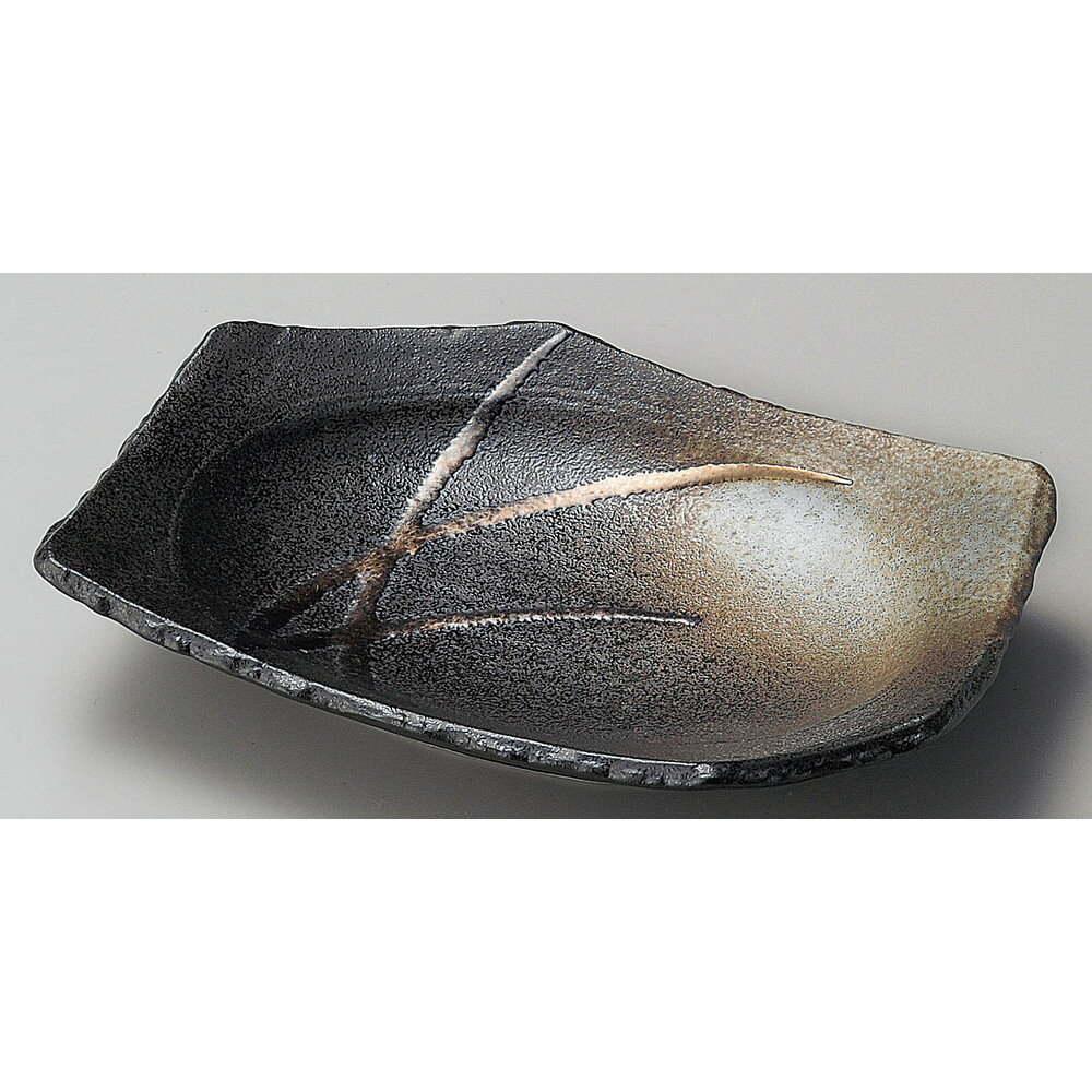 ☆ 変形中皿 ☆ 金彩すすきちぎり前菜皿 [ 21.4 x 15.2 x 4cm ] | 変形皿 お皿 和皿 人気 おすすめ 食器 業務用 飲食店 カフェ うつわ 器 おしゃれ ギフト プレゼント 引き出物 内祝い 結婚祝い 誕生日 贈り物 贈答品