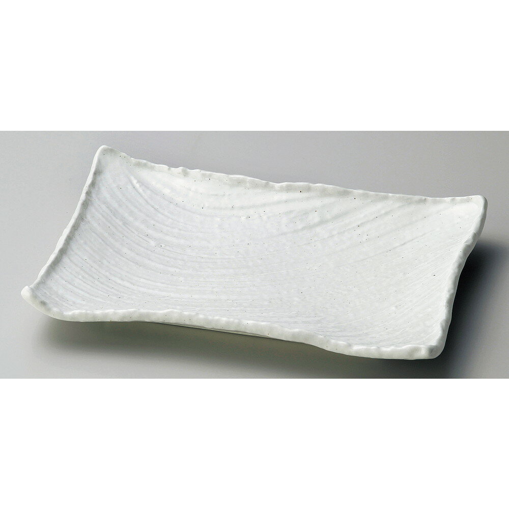 ☆ 長角大皿 ☆ 雪粉引26cm角皿 [ 26 x 17.5 x 3.5cm ] | 和皿 焼き物 焼物 串皿 食器 業務用 飲食店 カフェ うつわ 器 おしゃれ かわいい お洒落 可愛い ギフト プレゼント 引き出物 内祝い 結婚祝い 誕生日 贈り物 贈答品 人気 おすすめ