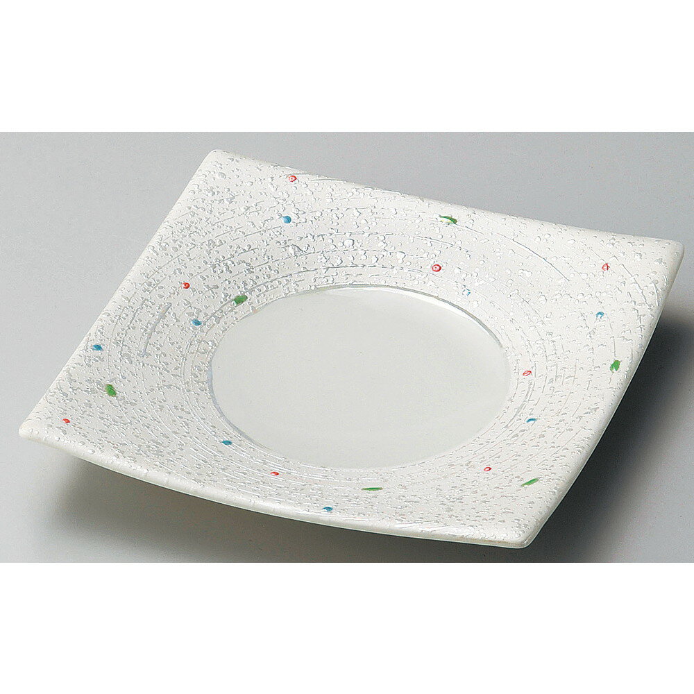 Rakuten - ☆ 角中皿 ☆ カラフル点紋正角皿 [ 18 x 18 x 2.8cm ] 【 料亭 旅館 和食器 飲食店 業務用 】