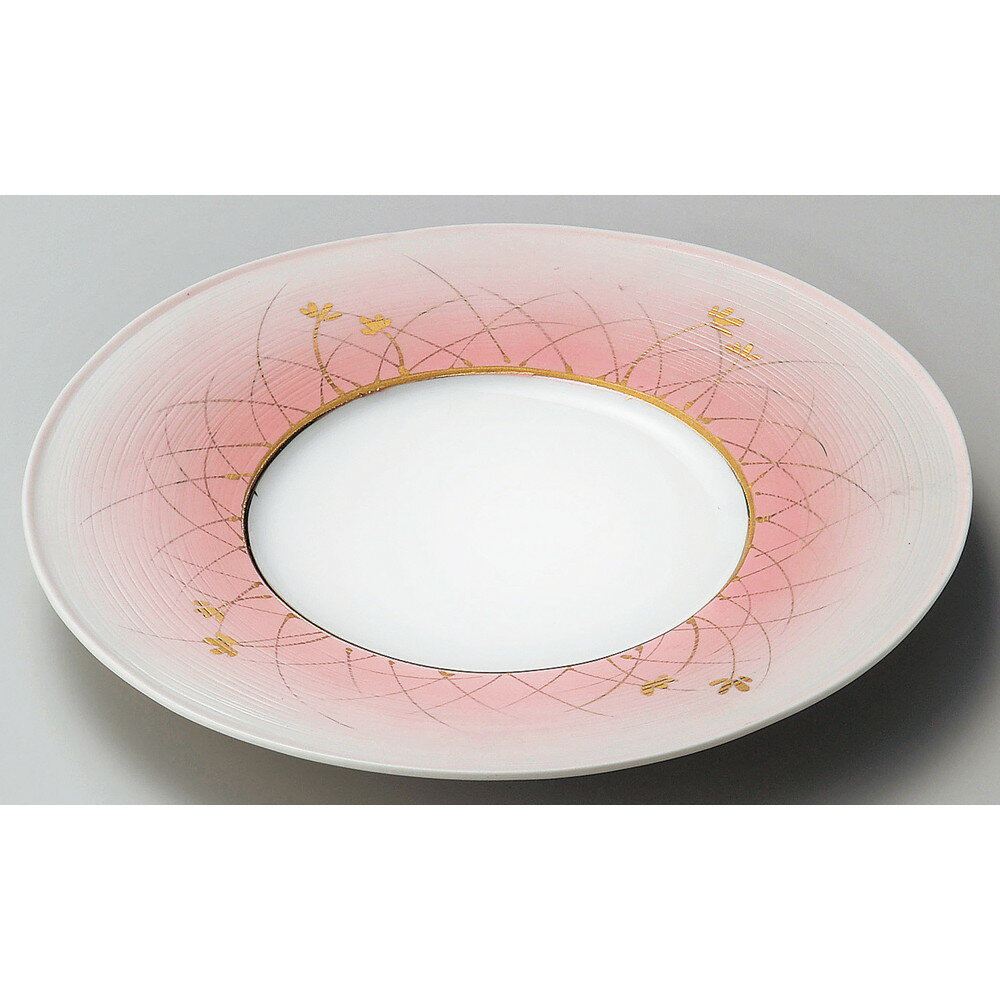 ☆ 丸中皿 ☆ 金彩草花彫入8.0皿 [ φ24.6 x 2.8cm ] | 中皿 デザート皿 取り皿 人気 おすすめ 食器 業務用 飲食店 カフェ うつわ ホテル 家庭用 器 SNS 内祝い ギフト プレゼント パーティ 引き出物 誕生日 記念日 贈り物 贈答品 SNS