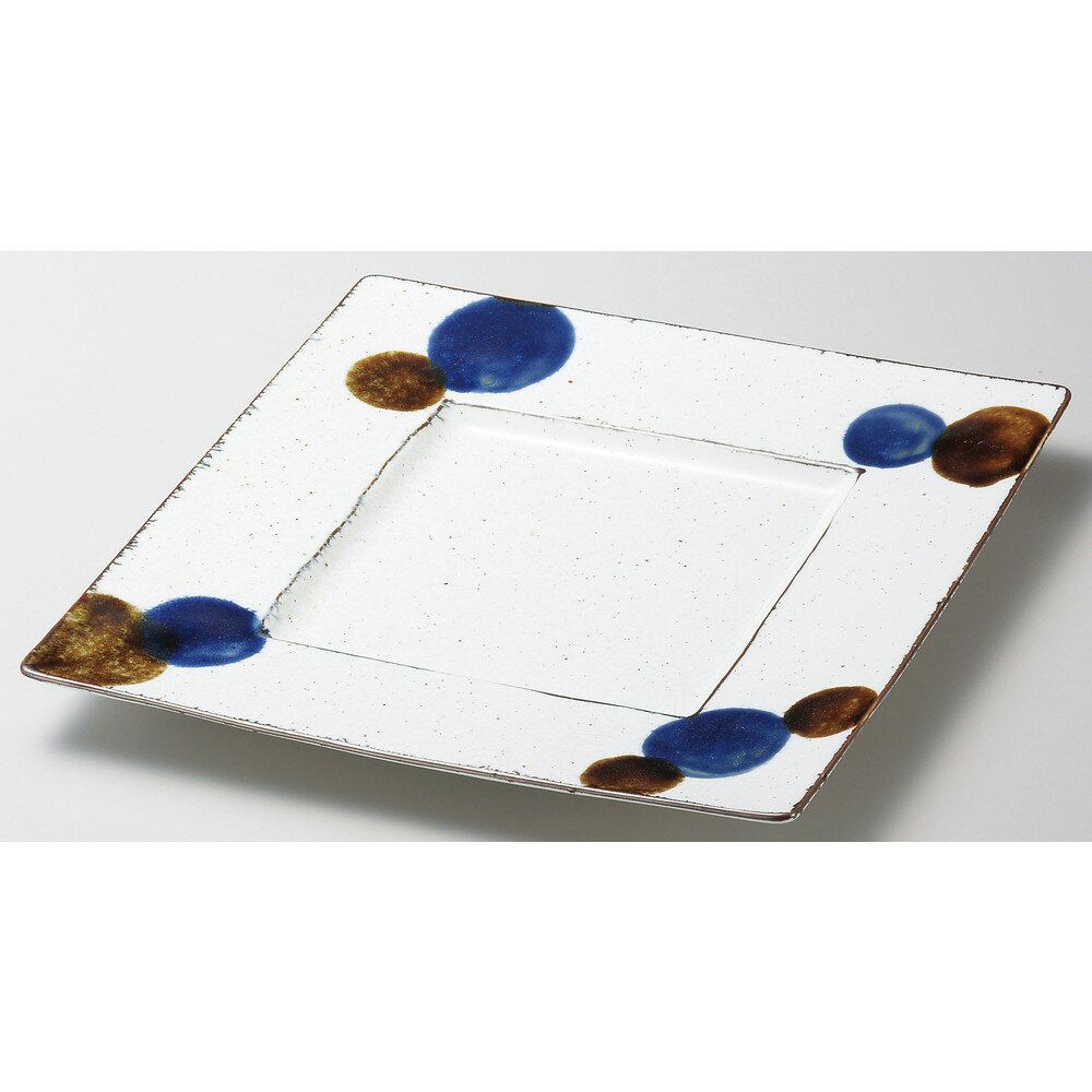 ☆ 角大皿 ☆ アークブループリムプレート(M) [ 18 x 18 x 2.3cm ] 【 料亭 旅館 和食器 飲食店 業務用 】