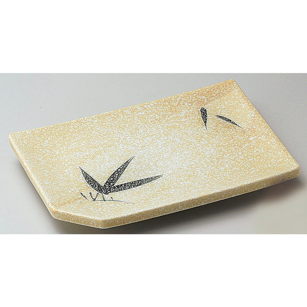 焼物皿 / 石焼織部笹長角7.0焼物皿 [ 18.9 x 13cm ] | 焼き物皿 ステーキ皿 サンマ 焼き魚 食器 業務用 飲食店 カフェ うつわ 器 おしゃれ かわいい お洒落 ギフト プレゼント 引き出物 内祝い 結婚祝い 誕生日 贈り物 贈答品 おすすめ 人気