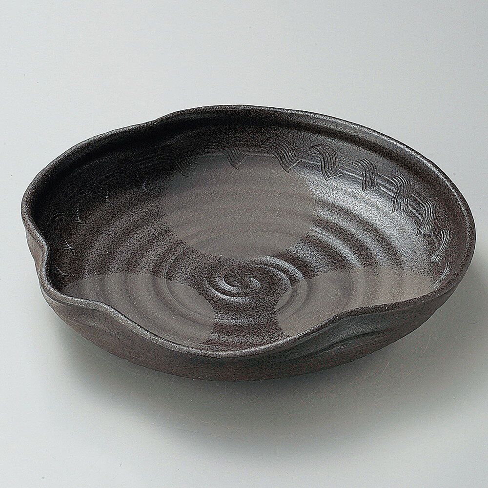 Large Bowl - ☆ 大鉢 ☆ 炭化瓢型尺盛鉢 [ 32.4 x 31 x 7cm ] | 盛り鉢 盛鉢 万能 取り鉢 おすすめ 食器 業務用 飲食店 カフェ うつわ 器 おしゃれ かわいい お洒落 可愛い おしゃれ かわいい お洒落 可愛い