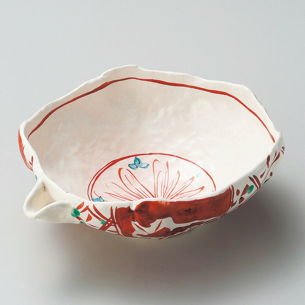 樂天商城 - ☆ 盛鉢 ☆ 志野赤絵片口8.0鉢 [ 24.5 x 19.5 x 8.7cm ] | 盛り鉢 盛鉢 万能 取り鉢 おすすめ 食器 業務用 飲食店 カフェ うつわ 器 おしゃれ かわいい お洒落 可愛い おしゃれ かわいい お洒落 可愛い