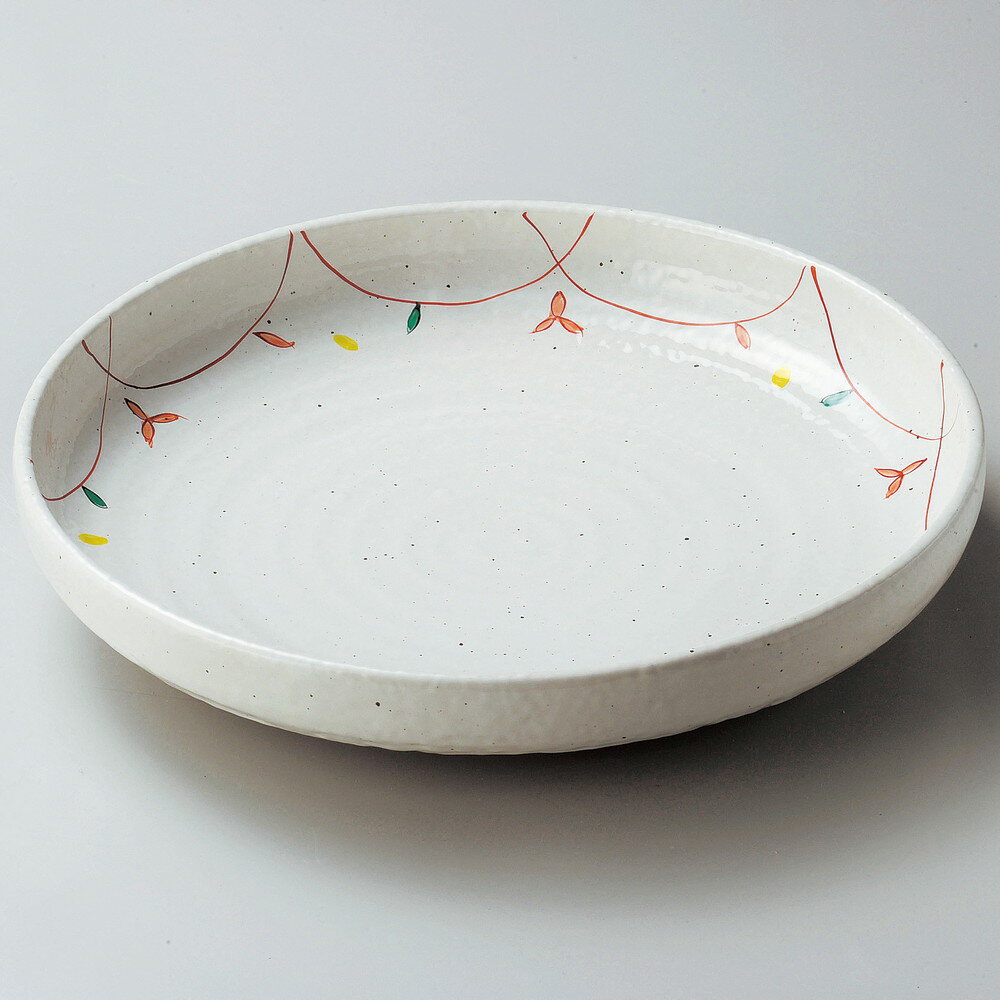 Large Bowl - ☆ 大鉢 ☆ 粉引小花尺盛鉢 [ φ31 x 6cm ] | 盛り鉢 盛鉢 万能 取り鉢 おすすめ 食器 業務用 飲食店 カフェ うつわ 器 おしゃれ かわいい お洒落 可愛い おしゃれ かわいい お洒落 可愛い