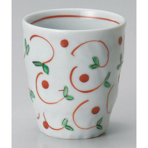 ☆ フリーカップ ☆ 赤絵唐草紋おもしろコップ [ φ7.8 x 8.7cm 240cc ] | フリーカップ タンブラー カッ..