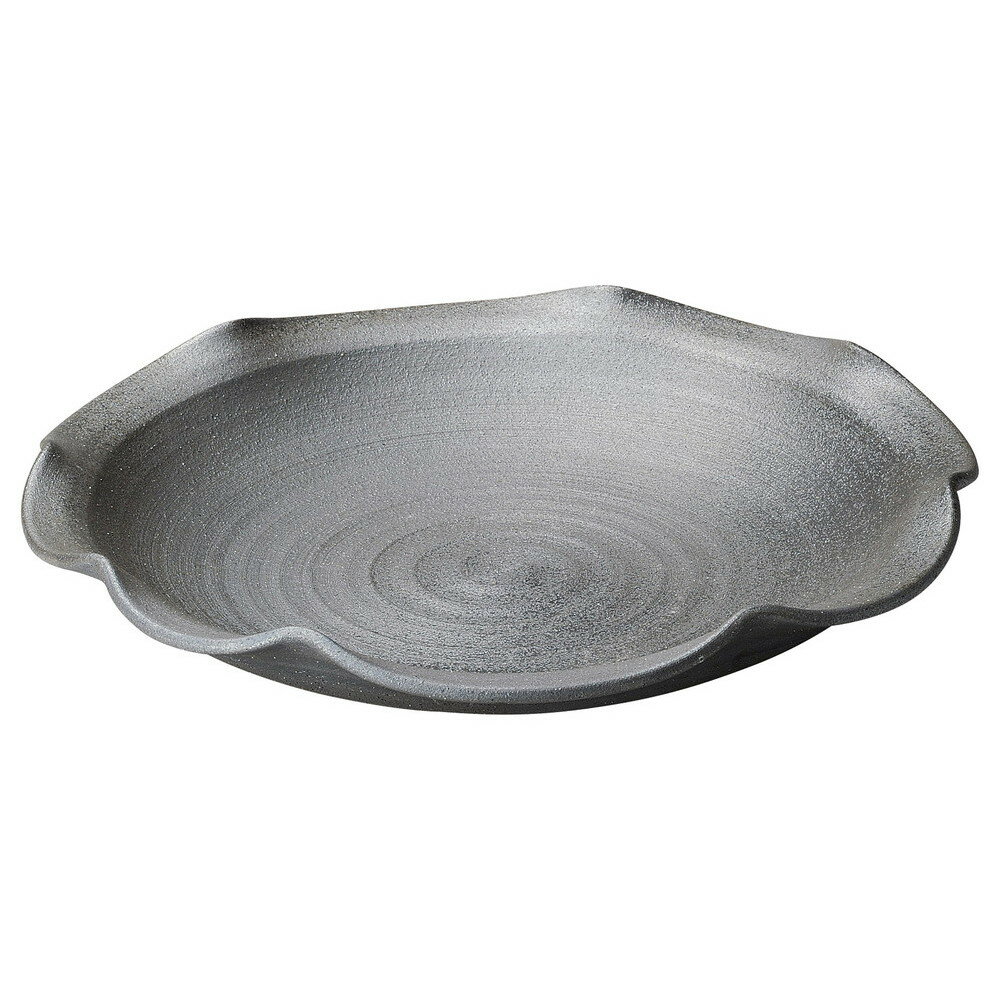 ☆ 大鉢 ☆ 黒銀彩13.0輪花皿 [ φ41 x 9cm ] | 大きい お皿 大皿 盛り皿 盛皿 人気 おすすめ パスタ皿 パーティー 食器 業務用 飲食店 カフェ うつわ 器 ギフト プレゼント誕生日 贈り物 贈答品 おしゃれ かわいい