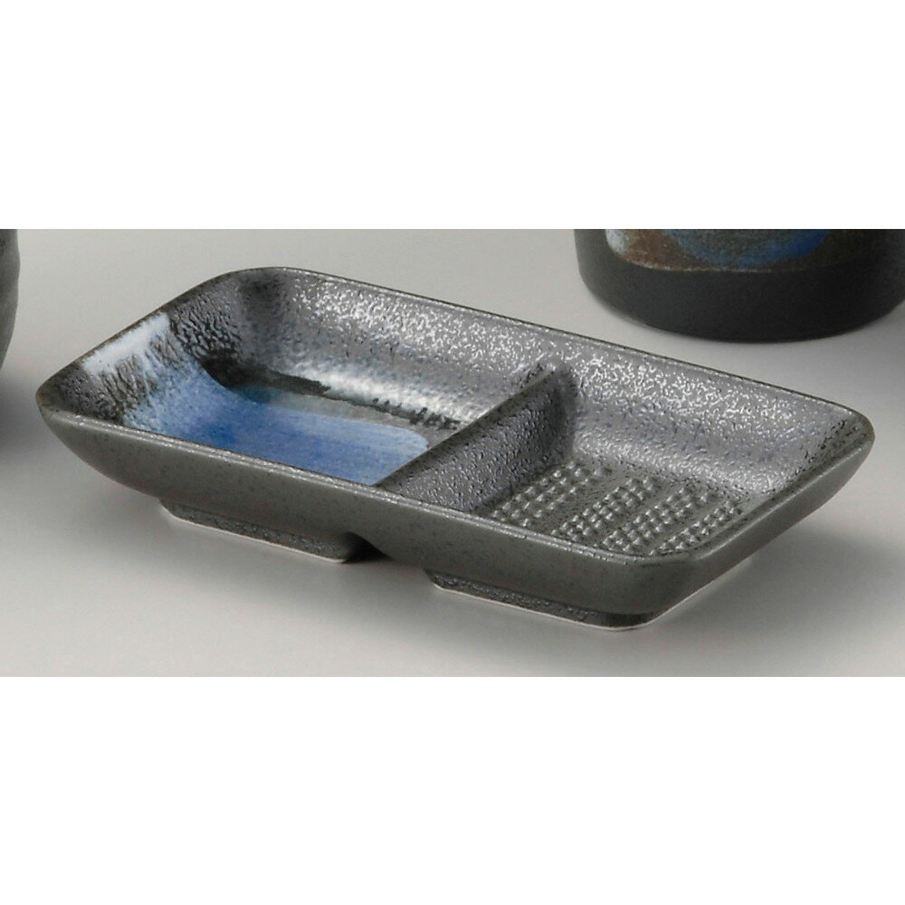 ☆ そば小物 ☆ 黒水晶薬味皿 [ 15.5 x 9 x 2.5cm ] 【 蕎麦屋 定食屋 飲食店 和食器 業務用 】