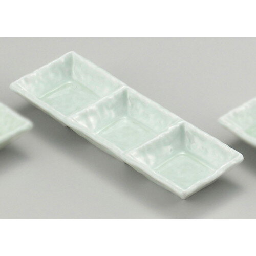 ☆ 薬味皿 ☆ もえぎ三品鉢 [ 22 x 7.5 x 2.5cm ] 【 蕎麦屋 定食屋 飲食店 和食器 業務用 】