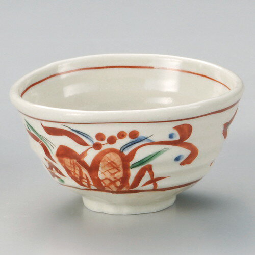 陶器 - ☆ 小丼 ☆ 赤絵万暦変型丼(小) [ 13 x 12.5 x 6.8cm ] | 丼ぶり カフェ丼 鉢 ラーメン そば うどん ボウル 食器 業務用 飲食店 カフェ うつわ 器 おしゃれ かわいい ギフト プレゼント 誕生日 贈り物 贈答品