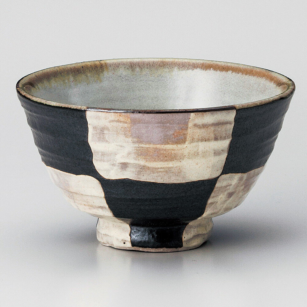 Rice Bowls - ☆ 飯碗 ☆ 市松黒茶碗 [ φ12 x 7cm ] | ちゃわん お茶碗 飯碗 ご飯茶碗 白米 人気 おすすめ 食器 業務用 飲食店 カフェ うつわ 器 おしゃれ かわいい ギフト プレゼント 引き出物 誕生日 贈り物 贈答品