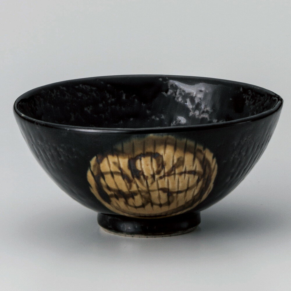 陶器 - ☆ 飯碗 ☆ 引出天目松竹梅中平 [ φ11.8 x 5.5cm ] | ちゃわん お茶碗 飯碗 ご飯茶碗 白米 人気 おすすめ 食器 業務用 飲食店 カフェ うつわ 器 おしゃれ かわいい ギフト プレゼント 引き出物 誕生日 贈り物 贈答品