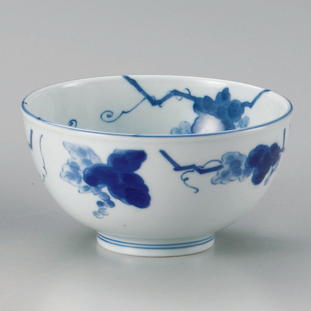 陶器 - ☆ 多用丼 ☆ 藍染ぶどう軽量丼 大 [ φ16 x 8.4cm ] | お好み丼 丼ぶり カフェ丼 鉢 ラーメン そば うどん ボウル 食器 業務用 飲食店 カフェ うつわ 器 おしゃれ かわいい ギフト プレゼント 誕生日 贈り物 贈答品