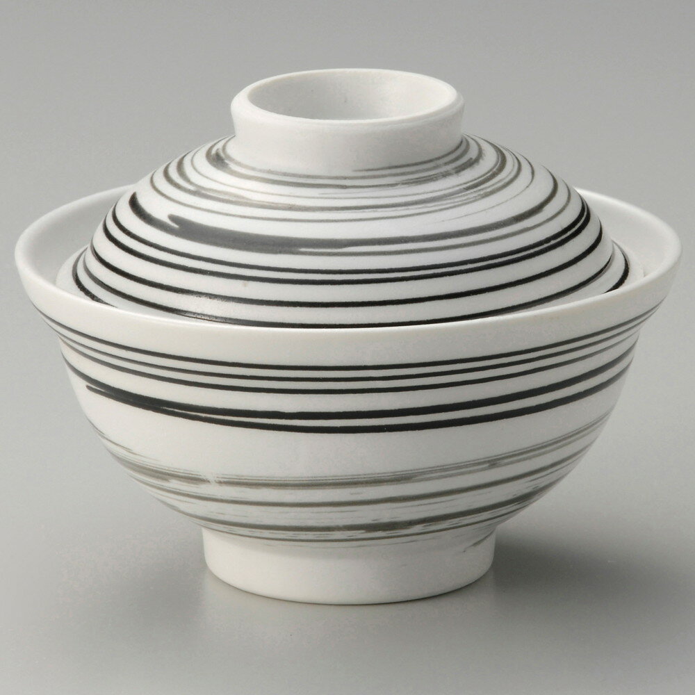 蓋丼 / 白うずライン蓋丼(組) [ φ15.5 x 11cm ] | 丼ぶり 丼 どんぶり 食器 業務用 飲食店 カフェ うつ..