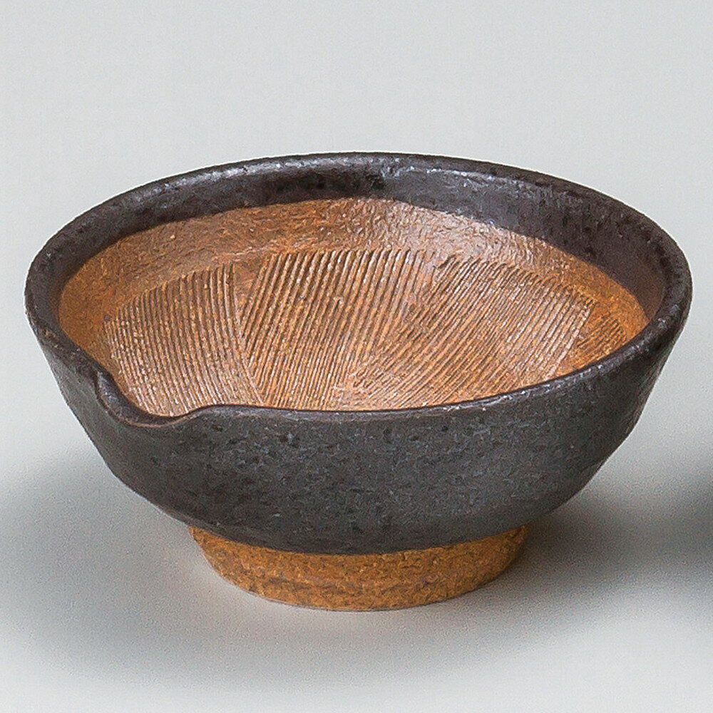 ☆ すり鉢 ☆ 黒結晶4.0片口すり鉢 [ 11.8 x 11.2 x 5.1cm ] 【 料亭 旅館 和食器 飲食店 業務用 】