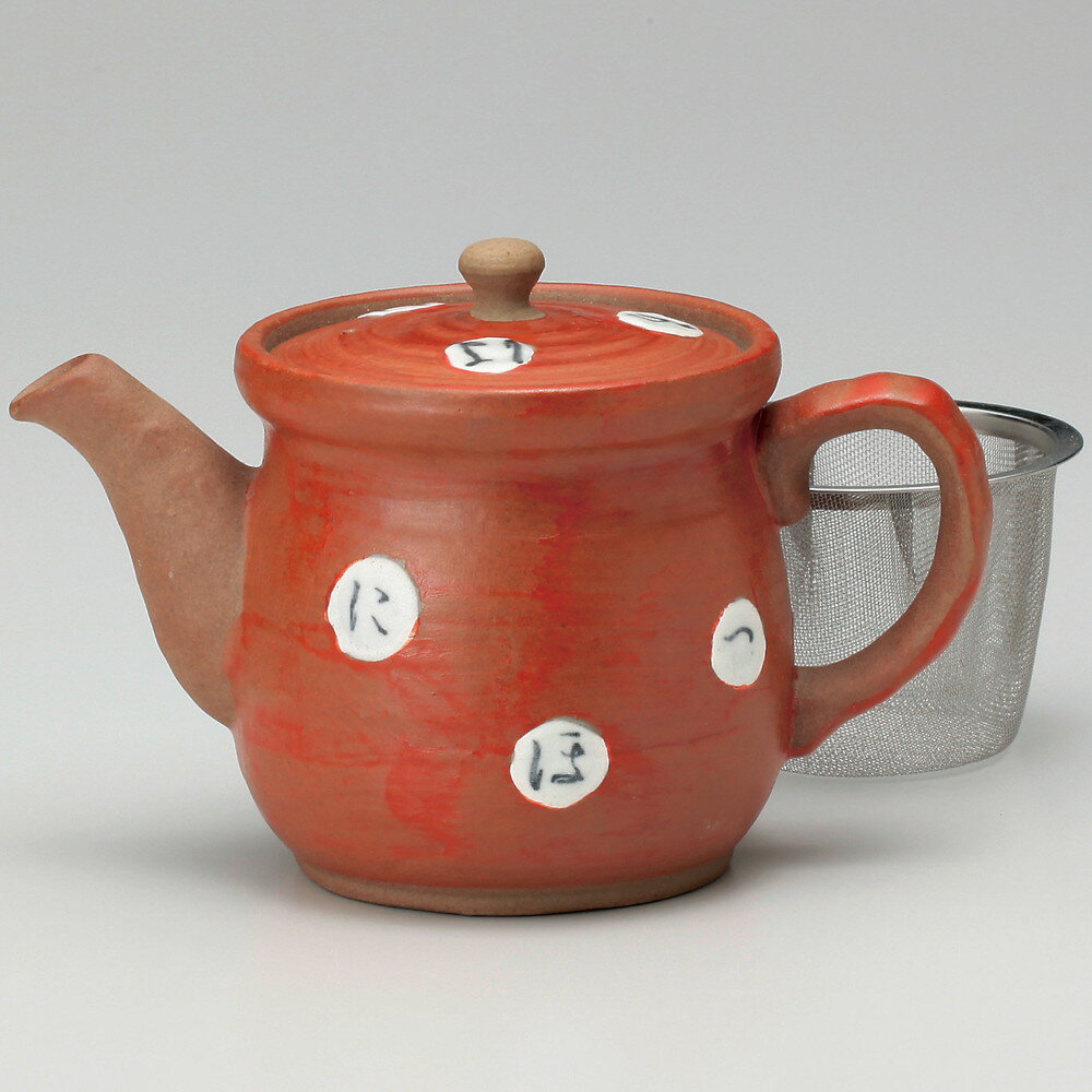 ☆ ポット ☆ 赤いろはポット(茶コシ付) [ 500cc ] 【 旅館 定食屋 飲食店 和食器 業務用 】