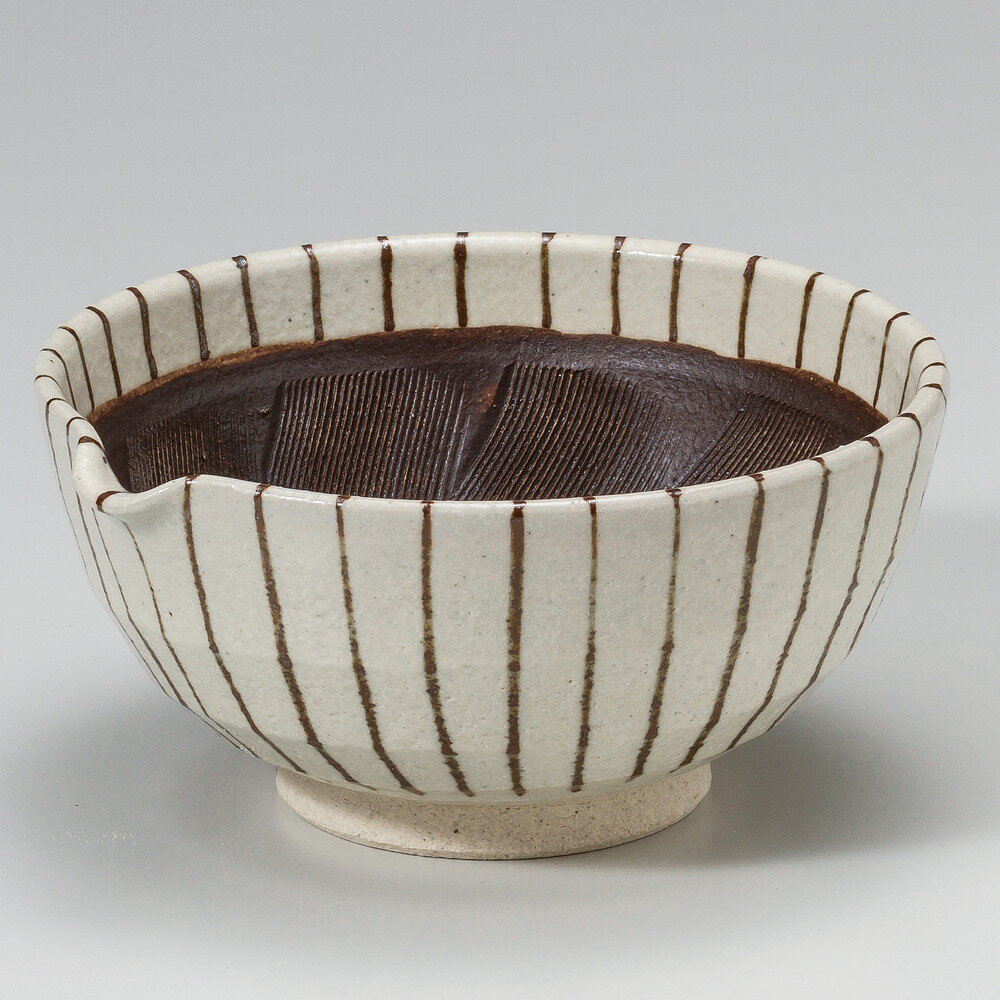 ☆ すり鉢 ☆ 錆十草片口6.0鉢 [ 19 x 18 x 9cm ] 【 料亭 旅館 和食器 飲食店 業務用 】