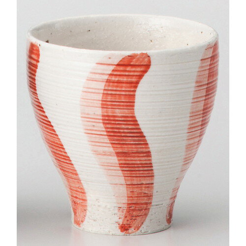 ☆ 夫婦湯呑 ☆ うるし流水(赤)湯呑 [ φ8 x 8.3cm ] 【 旅館 定食屋 飲食店 和食器 業務用 贈り物 お祝い..