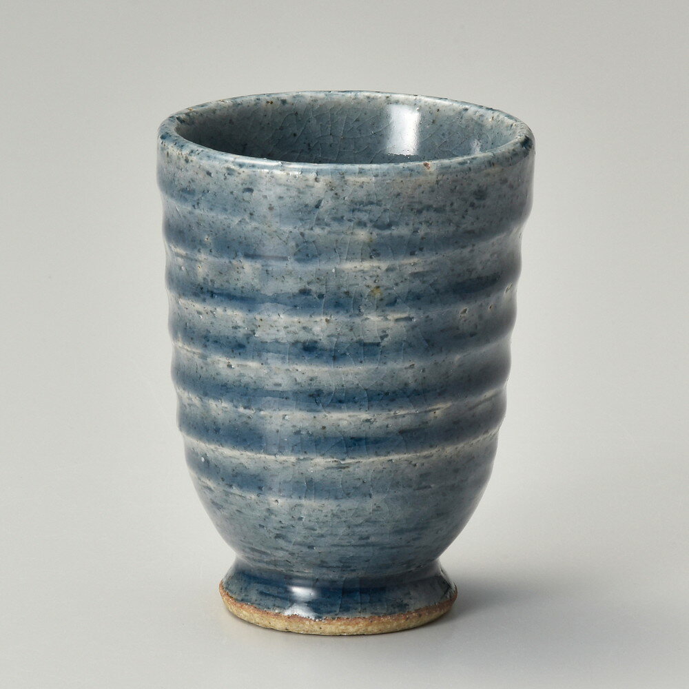 湯呑 / 藍ビードロ扇湯呑 [ φ7.2 x 9.5cm 170cc ] | ゆのみ 湯呑 湯飲み 一服 お茶 人気 おすすめ 食器..