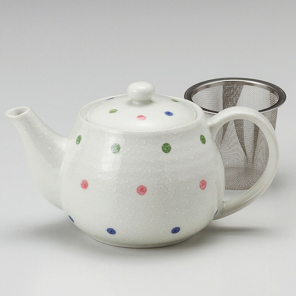 ☆ ポット ☆ (軽量)淡雪水玉ポット(茶こし付) [ 450cc ] 【 旅館 定食屋 飲食店 和食器 業務用 】