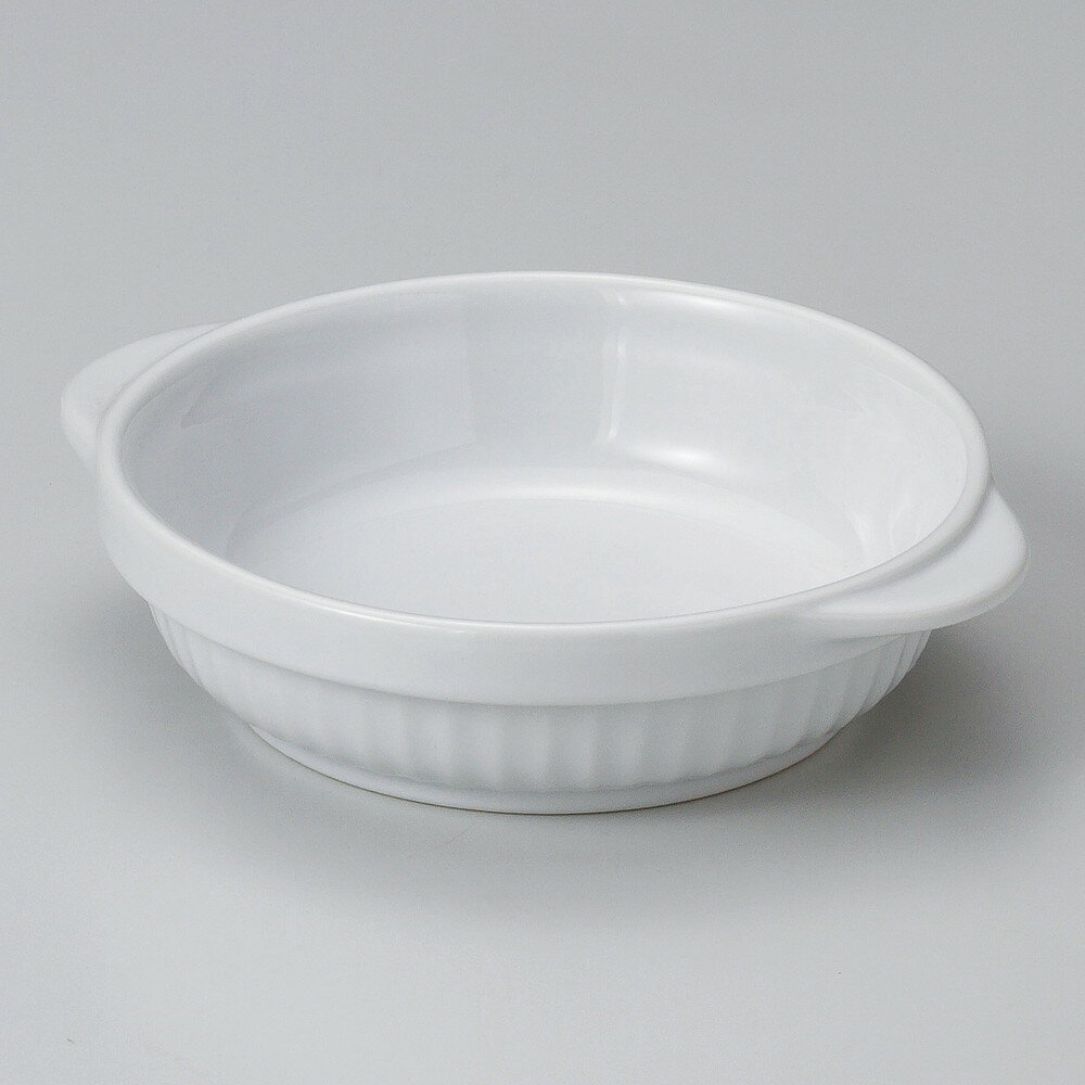 ☆ グラタン皿 ☆ ホワイト丸グラタン [ 18.5 x 15.5 x 4.5cm ] | グラタン スープ ドリア アヒージョ シ..