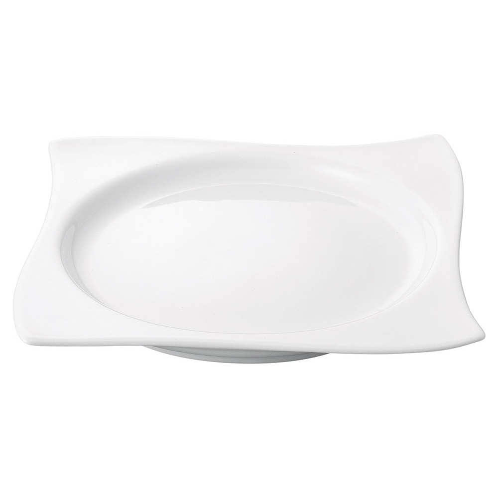 ☆ モダンスタイル ☆ 白磁ウェーブ満月7.5吋プレート [ 18.5 x 18.5 x 2cm ]| 中皿 サラダ パスタ 取り皿 プレート 人気 おすすめ 食器 洋食器 業務用 飲食店 カフェ うつわ 器 おしゃれ かわいい ギフト プレゼント 引き出物 誕生日 贈り物 贈答品