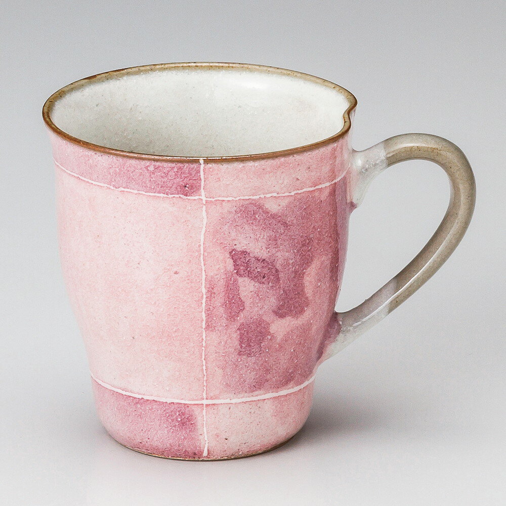 Patterned - ☆ マグカップ ☆ ピンク色十草マグ [ 11.8 x 8.6 x 9.1cm 280cc ] | マグ マグカップ コーヒー 紅茶 ティー 人気 おすすめ 食器 洋食器 業務用 飲食店 カフェ うつわ 器 おしゃれ かわいい ギフト プレゼント 引き出物 誕生日 贈り物 贈答品