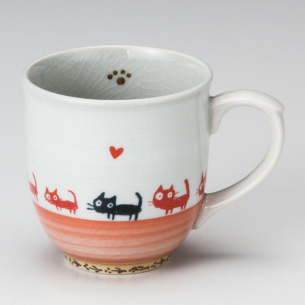 ☆ マグカップ ☆ ねこねこねこマグ赤 [ φ8.4 x 11.5 x 8.8cm 300cc ] | マグ マグカップ コーヒー 紅茶 ティー 人気 おすすめ 食器 洋食器 業務用 飲食店 カフェ うつわ 器 おしゃれ かわいい ギフト プレゼント 引き出物 誕生日 贈り物 贈答品