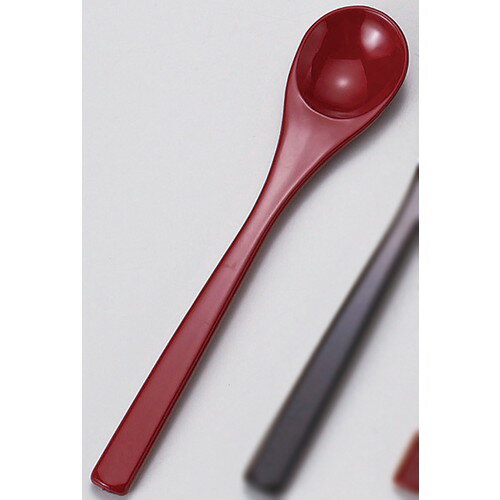 ☆ スプーン ☆ (A)茶碗蒸しスプーン朱塗 [ 13.1 x 2.7cm ] 【 飲食店 和食器 定食屋 カフェ 業務用 】