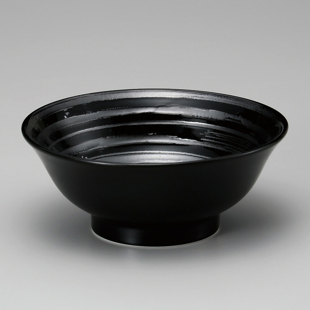 ☆ ラーメン丼 ☆ 黒彫刻6.8高台丼 [ φ21.5 x 8.5cm ] | 丼 丼ぶり どんぶり ラーメン チャーハン 人気 ..