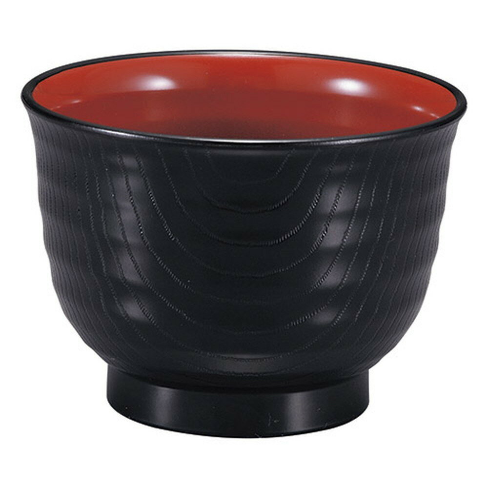 Japanese Soup Bowls - ［TA］耐熱内外乱引汁椀 黒内朱(小) [ φ9.9 x 7.1cm 320cc 76g ] | 汁椀 お椀 スープ 日本食 パーティ おすすめ 人気 食器 業務用 飲食店 カフェ うつわ 器 おしゃれ かわいい お洒落 ギフト プレゼント 引き出物 内祝い 結婚祝い 誕生日 贈り物 贈答品