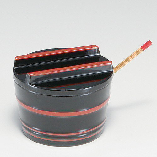 ［M］(小)桶型ヤクミ入れ 黒帯朱(小さじ付) [ φ5.3 x 4.1cm ] | そば 蕎麦 めん 麺 おすすめ 人気 食器 業務用 飲食店 カフェ うつわ 器 おしゃれ かわいい お洒落 可愛い ギフト プレゼント 引き出物 内祝い 結婚祝い 誕生日 贈り物 贈答品