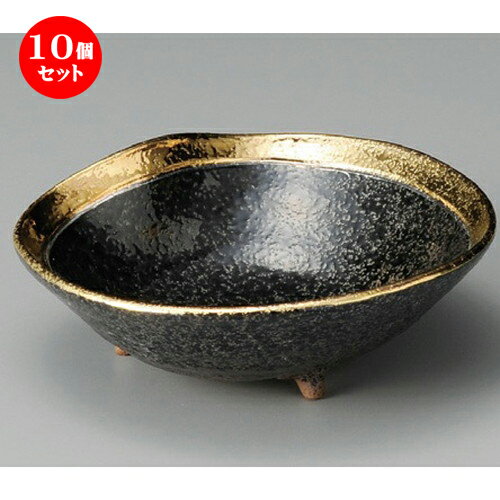 10個セット☆ 向付 ☆ 南蛮金銀彩三つ足変型鉢 [ 150 x 130 x 55mm ] | 和食器 鉢 小鉢 ボウル 浅鉢 料亭 ホテル 食器 業務用 飲食店 カフェ うつわ 器 おしゃれ かわいい ギフト プレゼント 内祝い 誕生日 贈り物 贈答品 おすすめ 食器セット