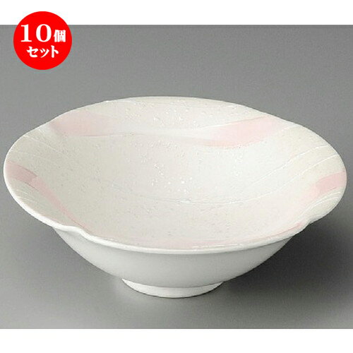 10個セット☆ 向付 ☆ ピンク一珍輪花向付 [ 155 x 52mm ] | 和食器 鉢 小鉢 ボウル 浅鉢 料亭 ホテル 食器 業務用 飲食店 カフェ うつわ 器 おしゃれ かわいい ギフト プレゼント 内祝い 誕生日 贈り物 贈答品 おすすめ 食器セット