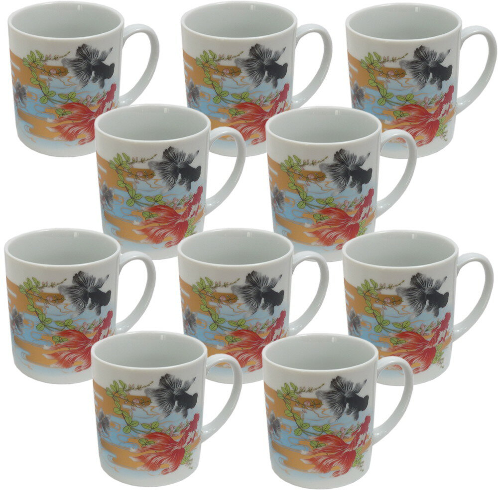 10個セット☆ 日本土産 ☆ 寿司マグ金魚 [ 80 x 90mm・280cc ] 【お土産 和物 浮世絵 贈り物 】