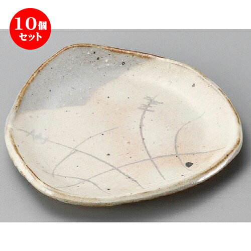 10個セット☆ 変形皿 ☆ 粉引刷毛目三角皿 [ 149 x 143 x 17mm ] | 変形皿 お皿 和皿 人気 おすすめ 食器 業務用 飲食店 カフェ うつわ 器 おしゃれ ギフト プレゼント 引き出物 内祝い 結婚祝い 誕生日 贈り物 贈答品 食器セット