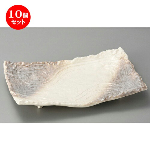 10個セット☆ 萬古焼大皿 ☆ かすみ志野10.0四ツ足長角皿 [ 328 x 197 x 50mm ] | 大きい お皿 大皿 盛り皿 盛皿 人気 おすすめ パスタ皿 パーティー 食器 業務用 飲食店 カフェ うつわ 器 ギフト プレゼント誕生日 贈り物 贈答品 おしゃれ かわいい 食器セット