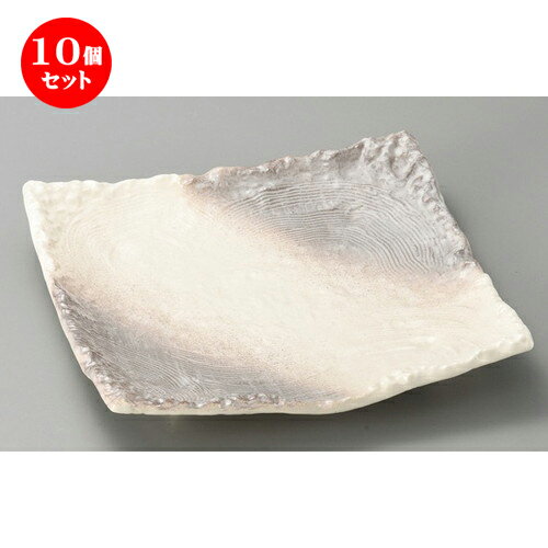 10個セット☆ 萬古焼大皿 ☆ かすみ志野8.0四ツ足正角皿 [ 260 x 260 x 55mm ] | 大きい お皿 大皿 盛り皿 盛皿 人気 おすすめ パスタ皿 パーティー 食器 業務用 飲食店 カフェ うつわ 器 ギフト プレゼント誕生日 贈り物 贈答品 おしゃれ かわいい 食器セット